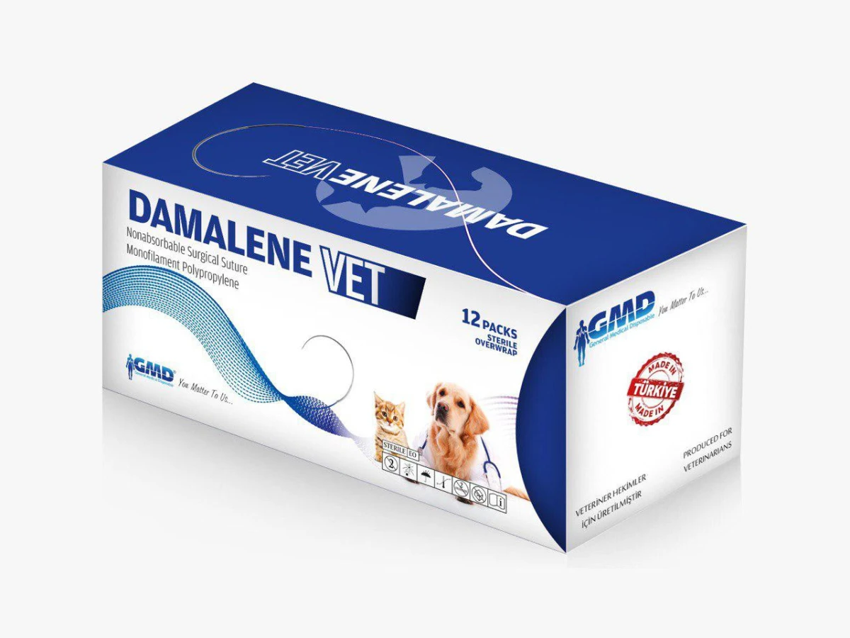 Полипропилен(ПП), MP 3.5(USP 0),75 см, обр-реж.3/8, 35 мм, Damalene (Турция) 12 шт/уп