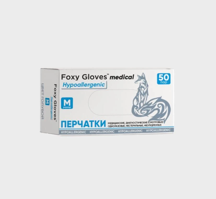 Перчатки FOXY-GLOVES, голубые, L