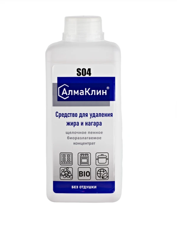 АлмаКлин S04, 1л. Щелочное моющее средство для мойки грилей и духовок (Б/О) (концентрат) твёрдый