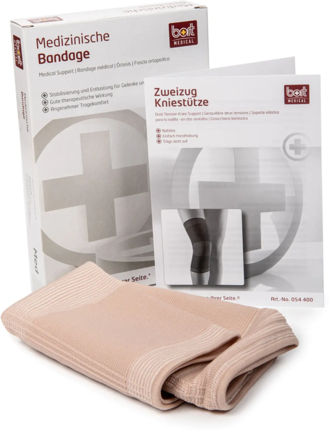 Суппорт колена Bort Medical Dual-Tension Knee Support, двойной растяжки, телесный
