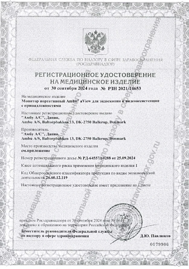 Эндоскоп гибкий одноразовый с монитором