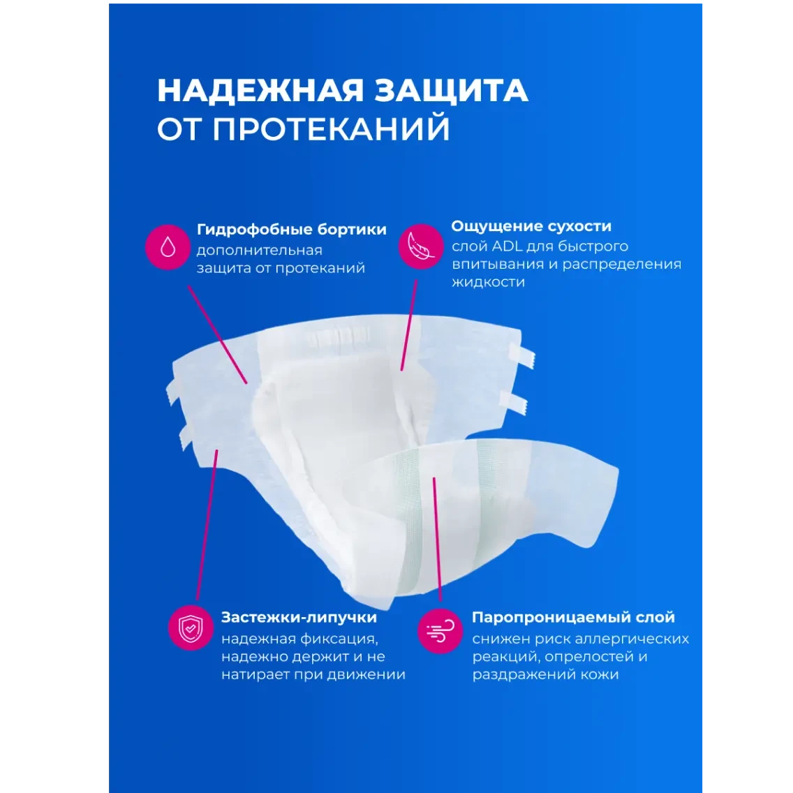 Подгузники для взрослых Hitsan Размер L (120-150см) 10шт