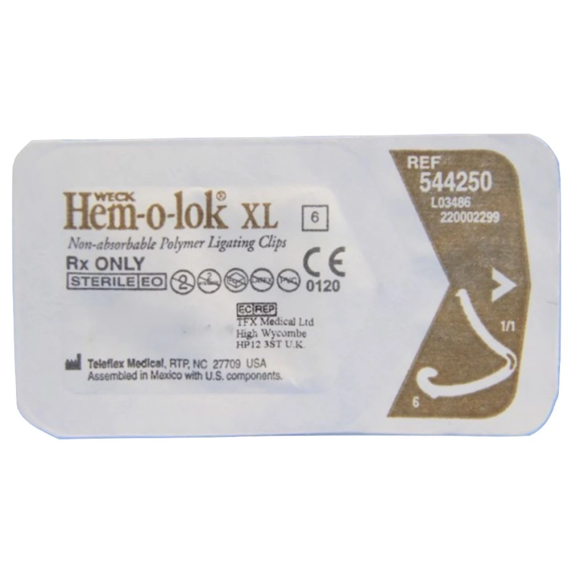 Клипсы лигирующие Hem-o-Lok XL WK544250 (картридж по 6 клипс)