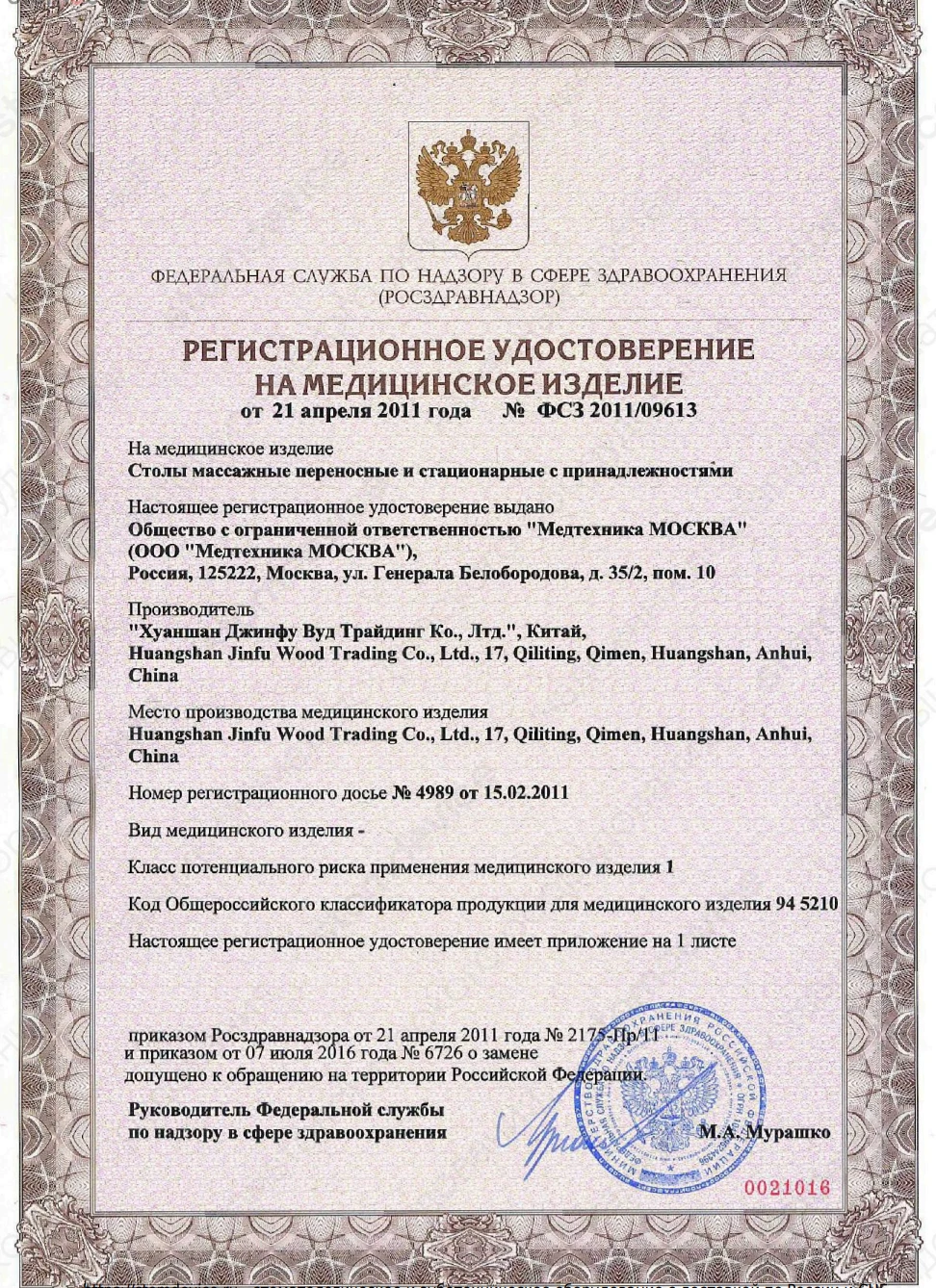 Косметологическое кресло Med-Mos FIX-1B (КО-167), цвет зеленый, Б/У в хорошем состоянии
