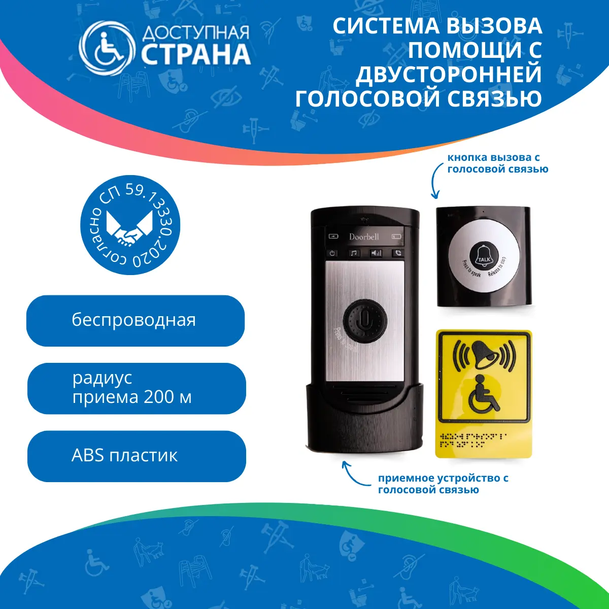 Система вызова помощи с двусторонней голосовой связью