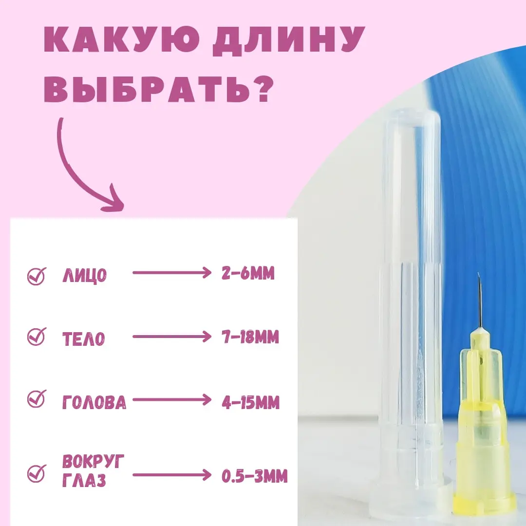 Иглы для мезотерапии 30G (диаметр 0,3 мм, длина 6 мм), 100 шт/упаковка